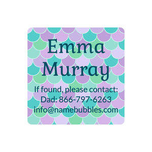 square contact name labels mermaid pattern ariel