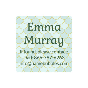 square contact name labels mermaid pattern mariana