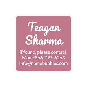 square contact labels neutral color dusty rose