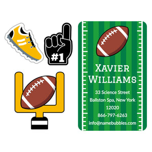 football trunk labels pack
