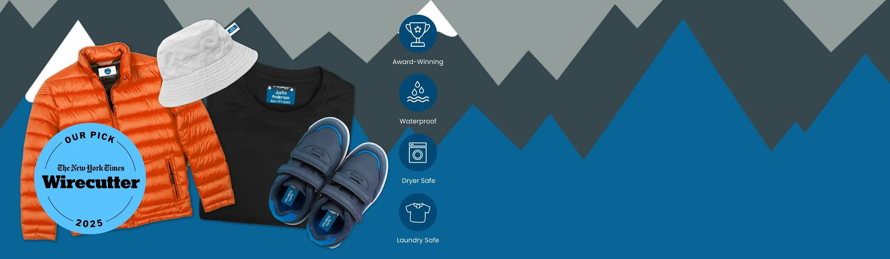 kids personalized clothing name labels in use