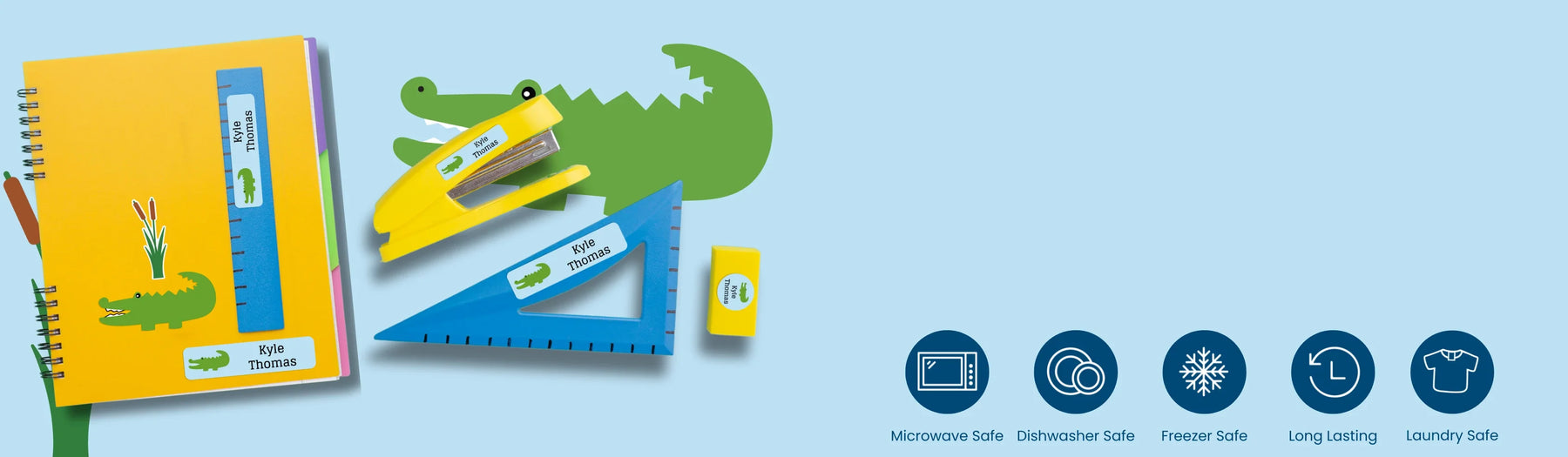 customizable name labels for kids in use