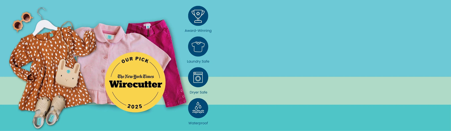 Children's laundry-safe clothing labels in use