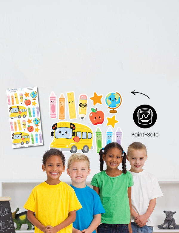 Waterproof school stickers and wall decals