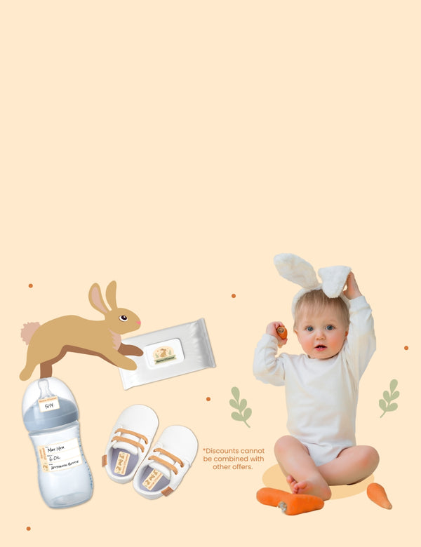 Waterproof name labels for baby bottles