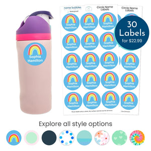 Circle waterproof name stickers for kids