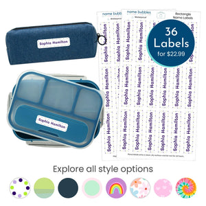 Kids rectangle name tag decals for kids