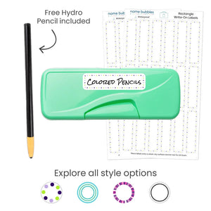 Rectangle reusable write-on labels from Name Bubbles