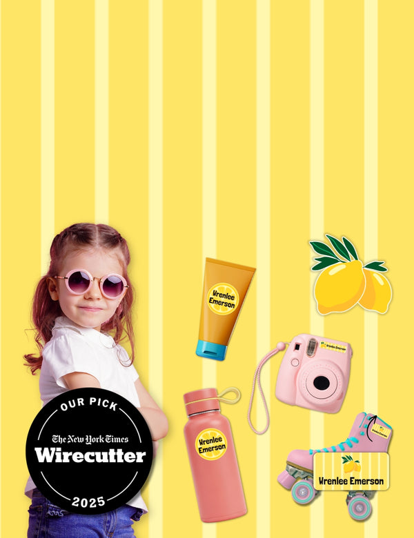 Waterproof lemon name labels for kids' camp gear