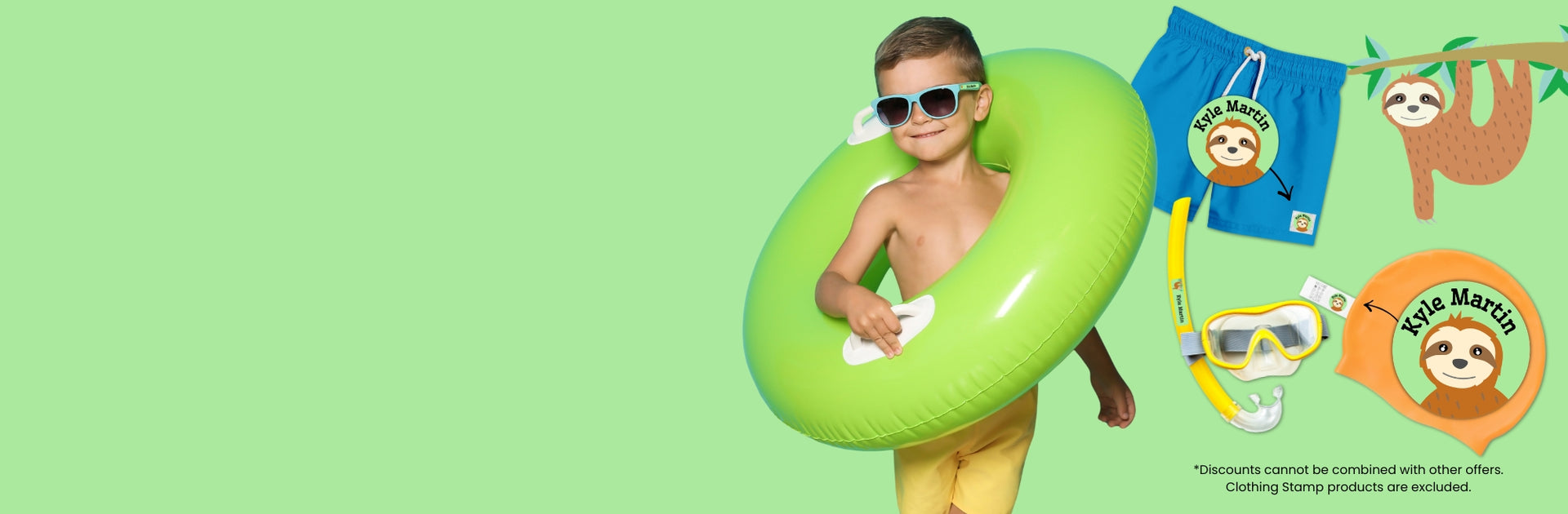 Waterproof name labels for kids' gear