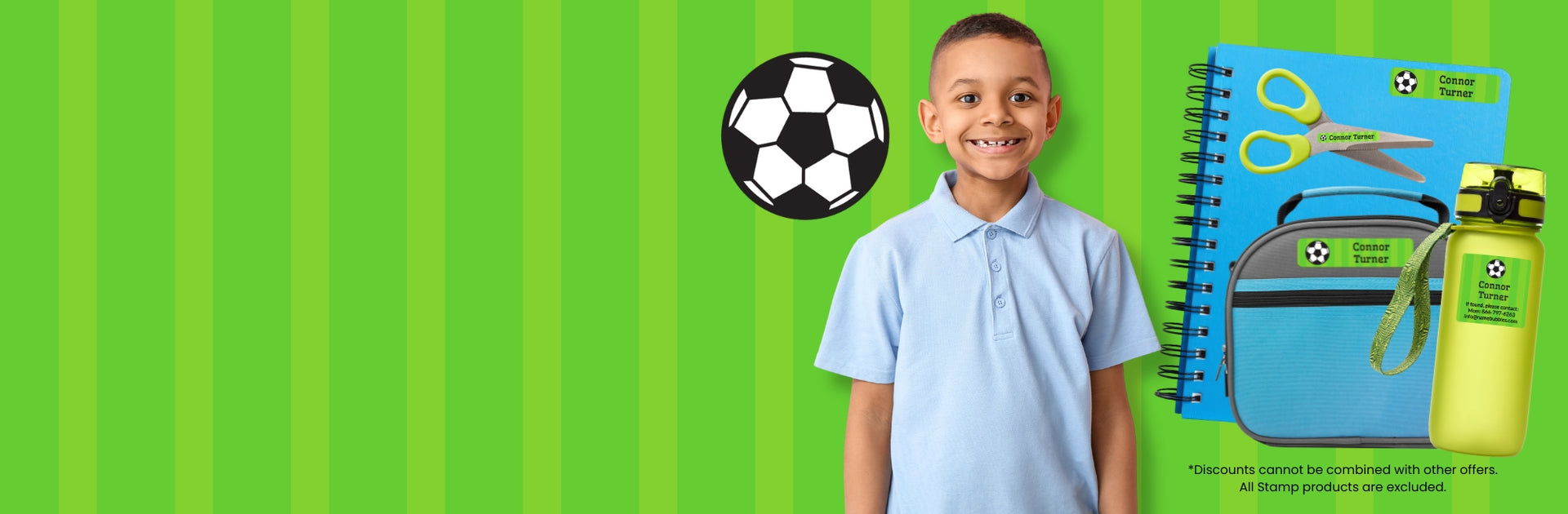 Custom name labels for kids' gear