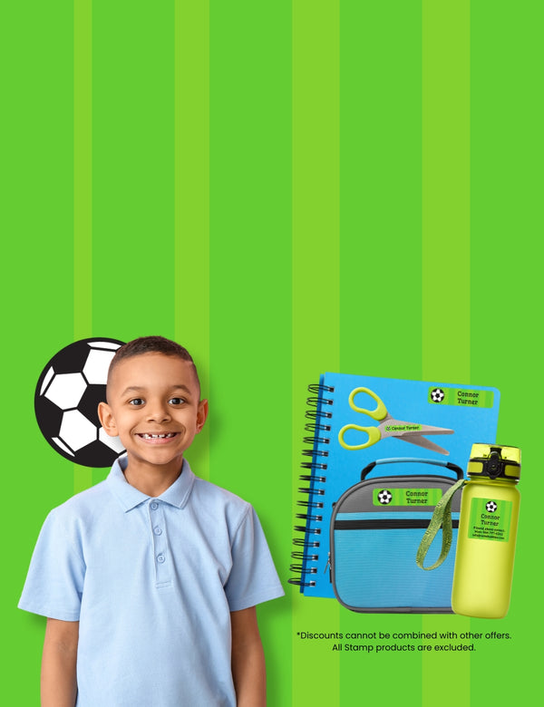 Custom name labels for kids' gear