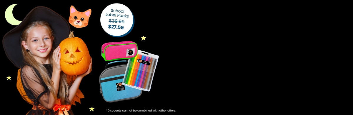 Waterproof name labels for kids school supplies