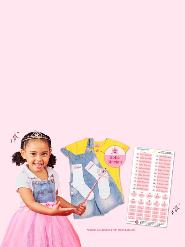 Save 35% on custom name labels for kids