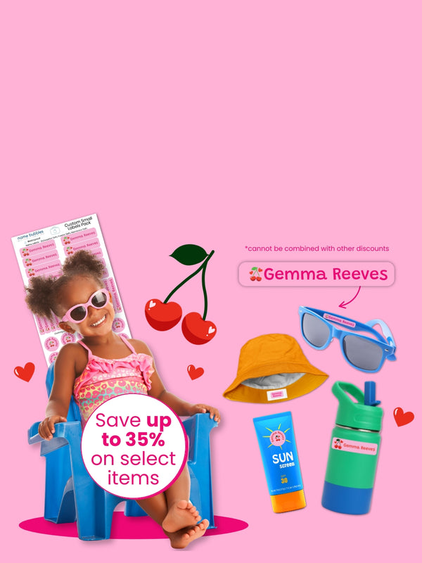 Save 35% on waterproof name labels for kids
