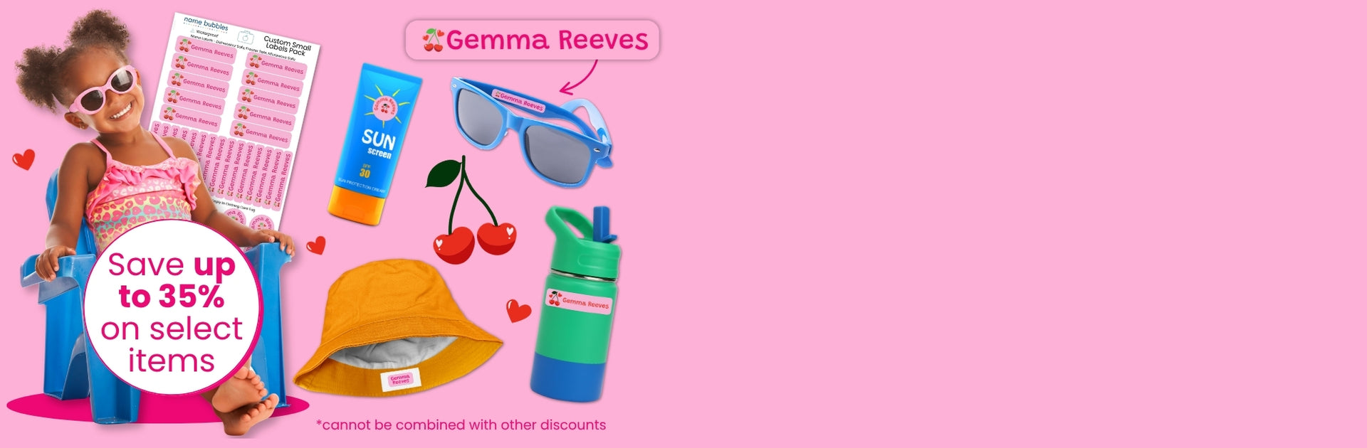 Save 35% on waterproof name labels for kids