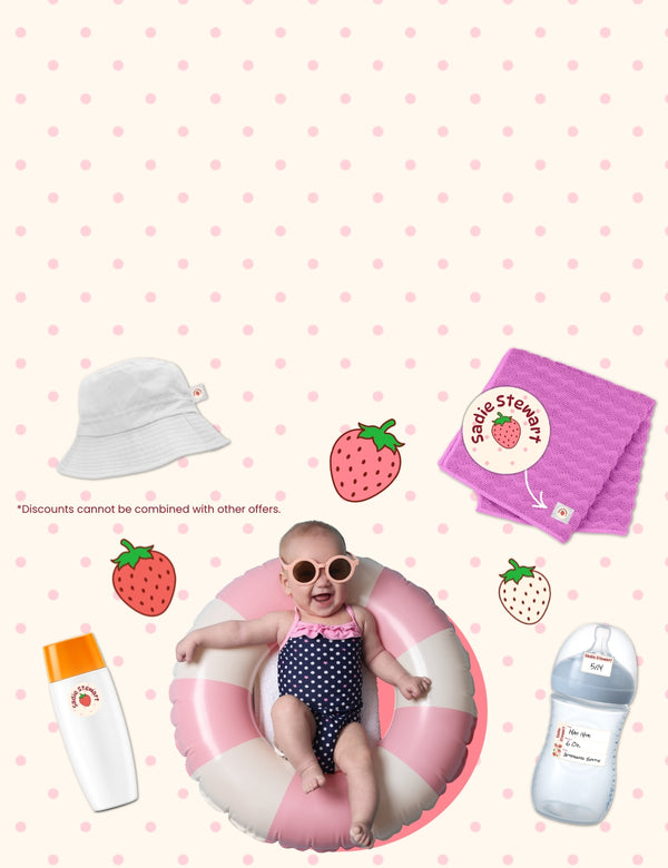 Waterproof name labels for baby bottles