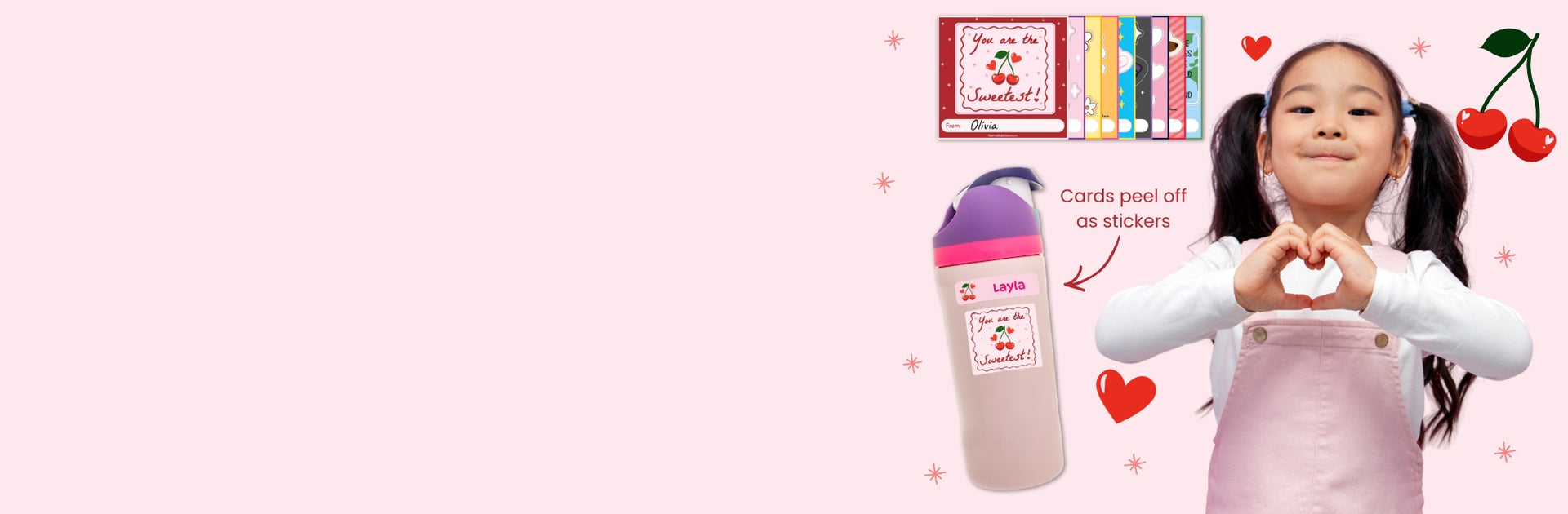 Valentine's cards for kids with sticker