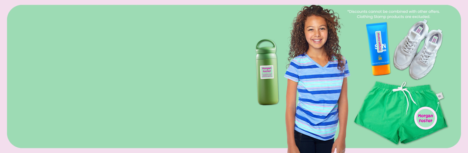 Custom name labels for kids' camp, school, and daycare gear