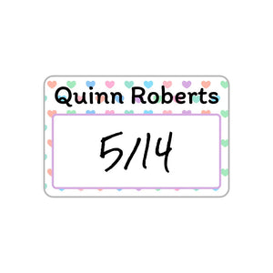 reusable baby bottle cap labels in hearts new rainbow