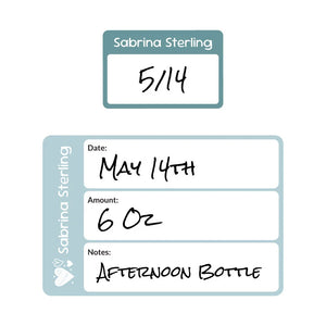 baby bottle date write-on labels doodle hearts arctic popsicle
