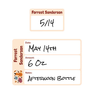 baby bottle date write-on labels pumpkin patch