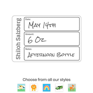 baby bottle date write-on labels