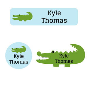 baby labels pack allligator light blue