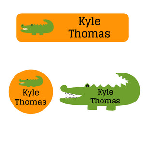 baby labels pack allligator orange