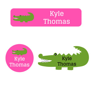 baby labels pack allligator pink