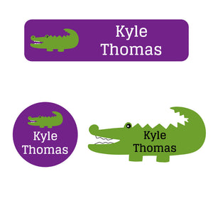 baby labels pack allligator purple