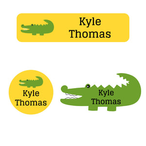 baby labels pack allligator yellow