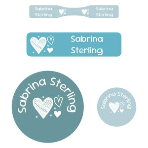 baby labels pack doodle hearts arctic popsicle