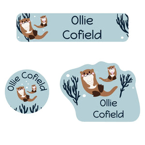 baby labels pack otter powder ble