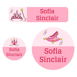 baby labels pack princess pink