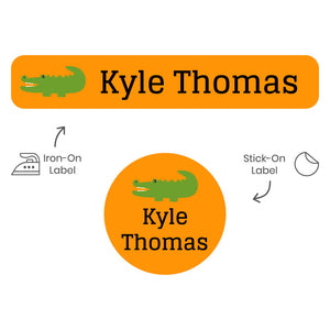 camp clothing labels pack allligator orange