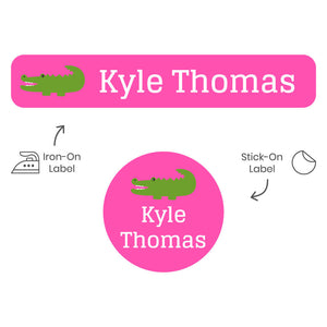 camp clothing labels pack allligator pink