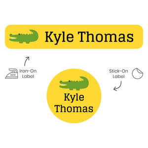 camp clothing labels pack allligator yellow