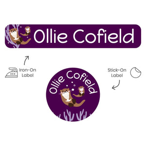 camp clothing labels pack otter dark purple