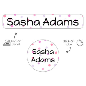 camp clothing labels pack for kids in pom pom pink