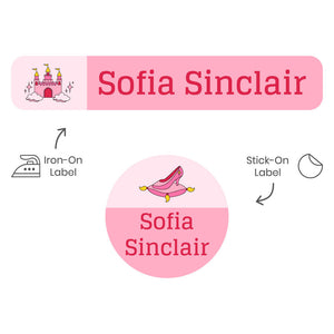 camp clothing labels pack princess pink