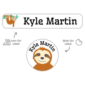 camp clothing labels pack sloth white