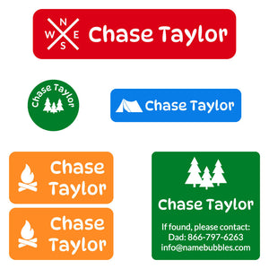 camp labels pack campsite elementary