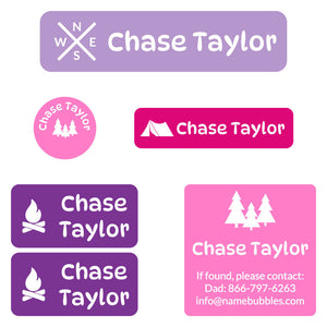 camp labels pack campsite fairy princess