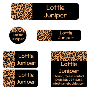 camp name labels leopard print classic