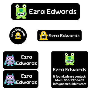camp labels pack monsters black