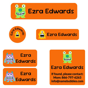 camp labels pack monsters orange