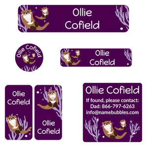 camp labels pack otter dark purple