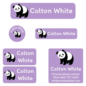camp labels pack panda purple