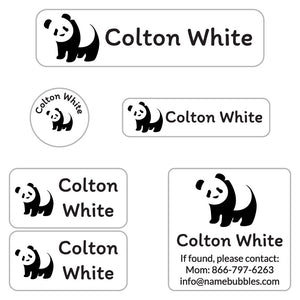 camp labels pack panda white